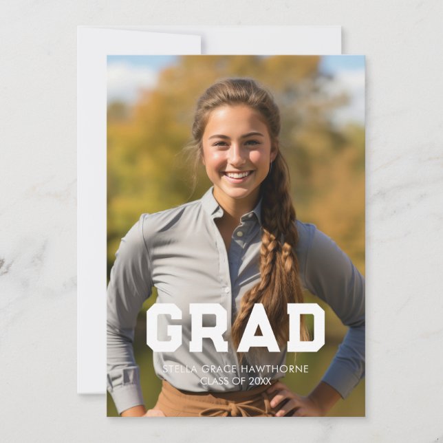 Faire-part Bold Sport Athlete Photo Grad (Devant)