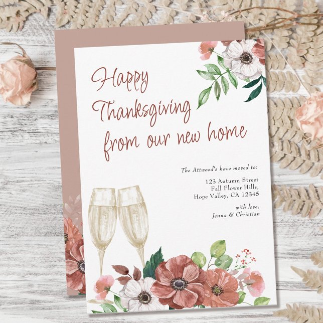 Faire-part Bon thanksgiving de New Home Autumn Flower (Créateur téléchargé)