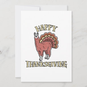 Faire-part Bon thanksgiving Llama Alpaca Turquie amusant cade