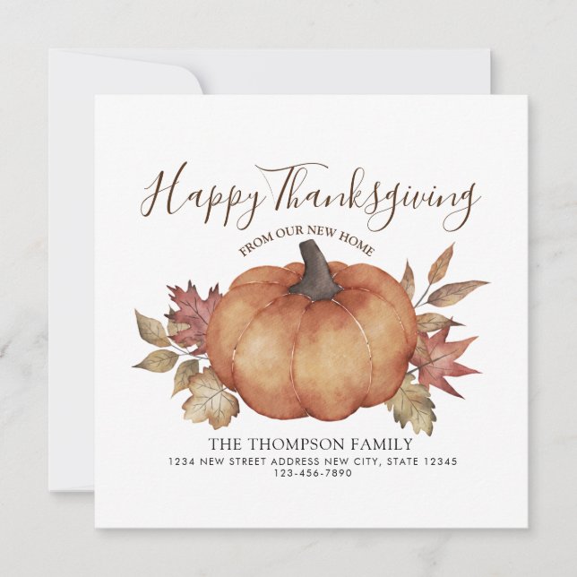 Faire-part Bon thanksgiving Nouveau Citrouille résidentiel Dé (Devant)