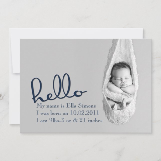 Faire-part Bonjour Bébé - annonce de naissance (Devant)