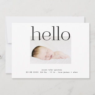 Faire-part bonjour    noir et blanc moderne simple minimalist