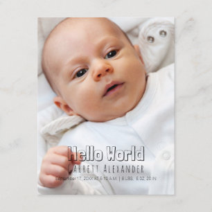 Faire-part Bonjour World Birth Annouement