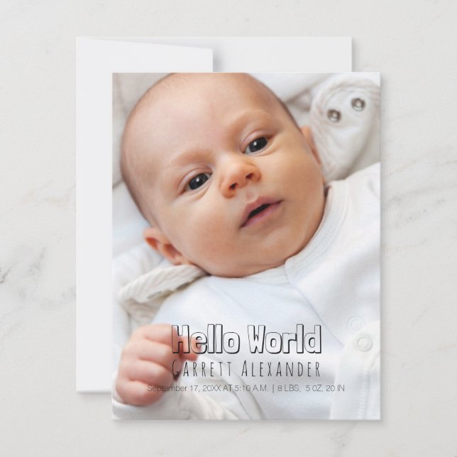 Faire-part Bonjour World Birth Annouement (Devant)