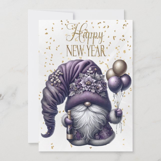 Faire-part Bonne année Gnome (Devant)