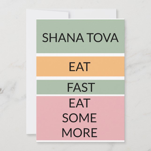 Faire-part Bonne année. Mangez, Rapide, Mangez Un Peu Plus De (Devant)