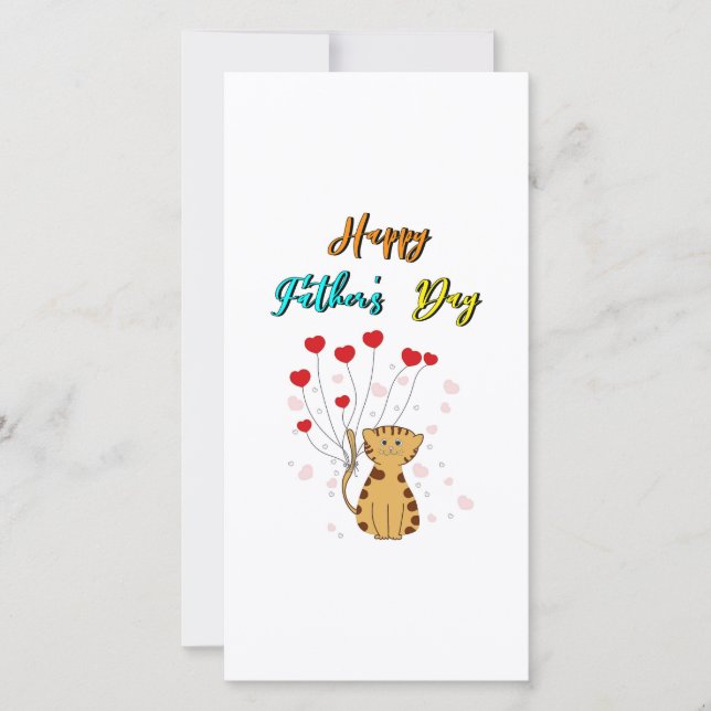 Faire-part Bonne Fête des pères Kitty Papa Papa Papa Papa Pap (Devant)