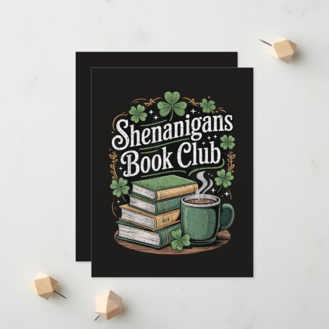 Faire-part Book Club St Patricks Day (Devant/Arrière en situation)