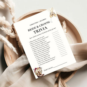 Faire-part Boots & Bubly bride & Groom Trivia Game Card