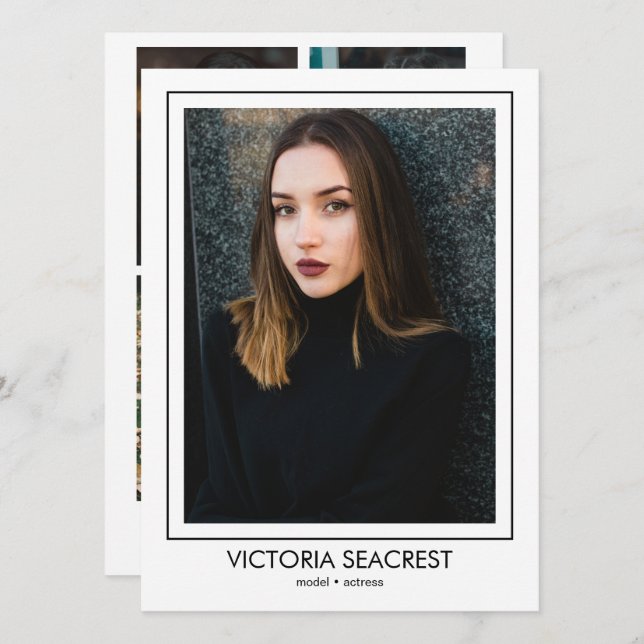 Faire-part Borderline 5 Actor Model Talent Comp ZED Card (Devant / Derrière)