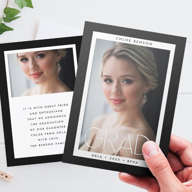 Faire-part BORDERS GRAD University Graduate Photo Graduate (Créateur téléchargé)