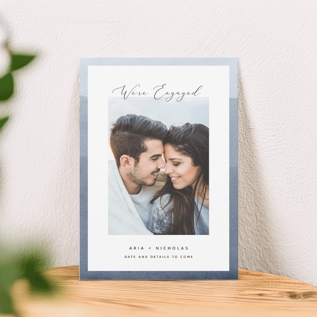 Faire-part Bordure plongée | Fiançailles photo (Créateur téléchargé)