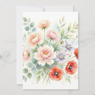Faire-part Bouquet de fleurs sauvages de jardin de campagne à