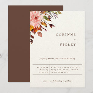 Faire-part Bouquet de mariage rustique d'automne