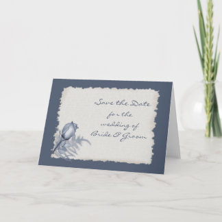 Faire-part Bourgeon de rose de bleu - faites gagner la date
