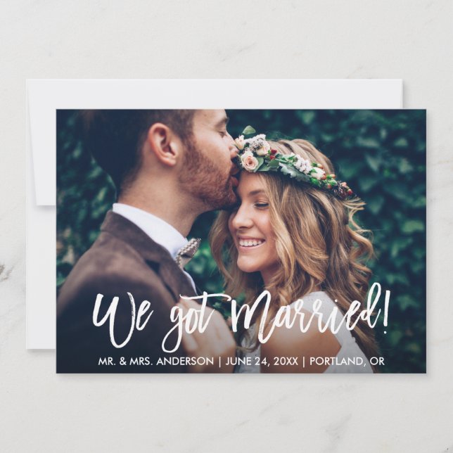 Faire-part Bracelet Script Moderne Nous Nous Sommes Mariés Co (Devant)