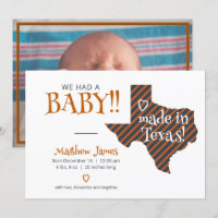 Brûlé orange rayé fait au Texas Photo Baby