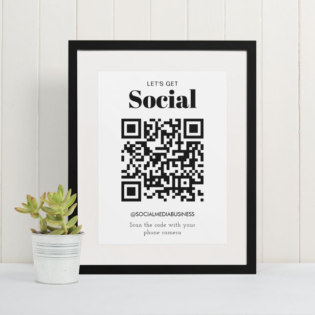 Faire-part Budget simple Code QR social média pour obtenir un (Front)