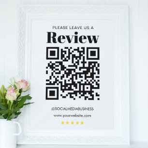 Faire-part Budget simple Laissez un avis QR Code Médias Socia