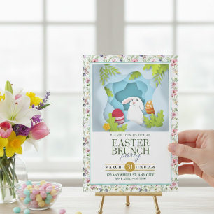 Faire-part Bunny & Floral Easter Brunch I Style 3D