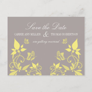 Faire-part Butterfly Floral Enregistrer la date Carte postale