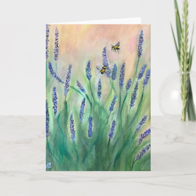 Faire-part Buzzing in the Salvia Card<Blank Inside> (Devant)