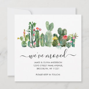 Faire-part Cactus Plantes du désert Nous avons déménagé