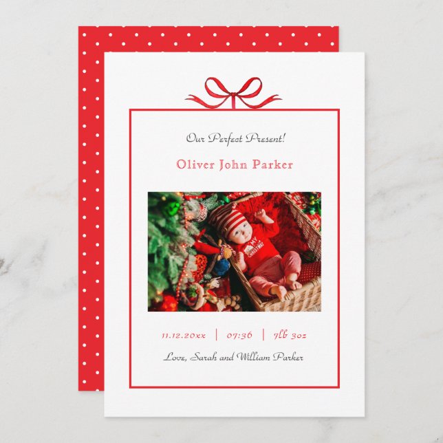 Faire-part Cadeau de Noël de Noël (Devant / Derrière)