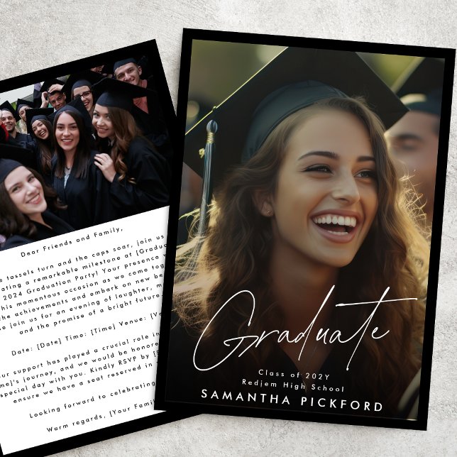 Faire-part Cadre 2 Photo Lycée 2024 Graduation (Créateur téléchargé)
