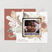 Cadre à huile d'or Boho Pampas Boho Photo Naissanc