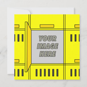 Faire-part Cadre de casier ouvert personnalisable jaune