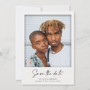 Faire-part Cadre de film vintage moderne retro photo mariage