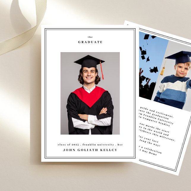 Faire-part Cadre de typographie de photo de diplômé universit (Créateur téléchargé)