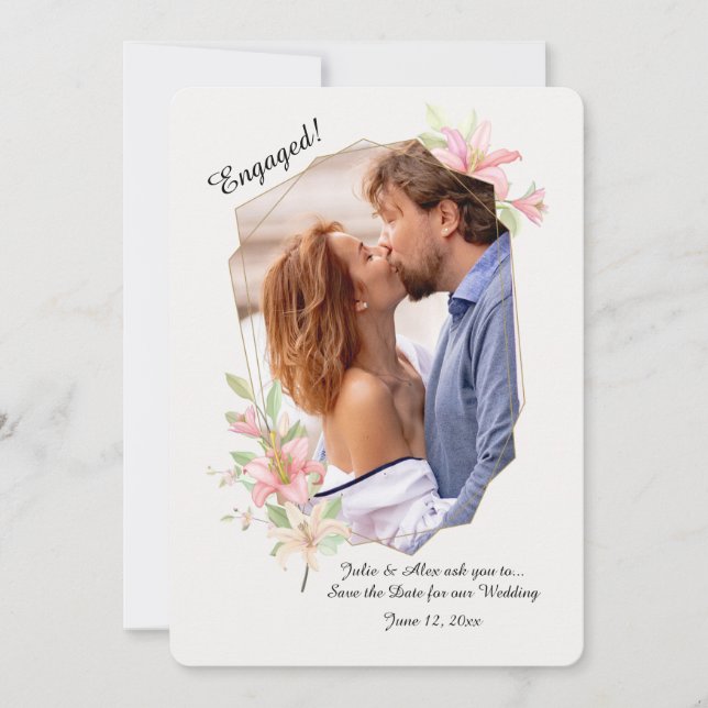 Faire-part Cadre photo Été Lys (Devant)