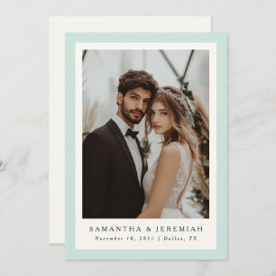 Faire-part Cadre photo moderne Mint Green Mariage