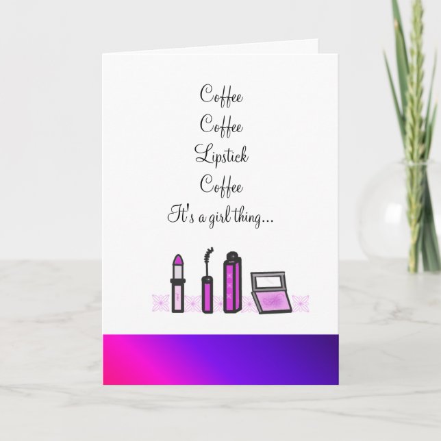 Faire-part Café et rouge à lèvres (Devant)