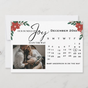 Faire-part Calendrier de Noël Annonce de grossesse