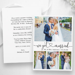 Faire-part Calligraphie Cœur Mariage Après-Pa rty 4 Photos