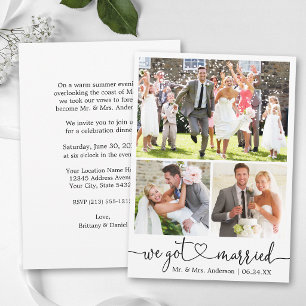 Faire-part Calligraphie Cœur Mariage Après-Partie 3 Photos