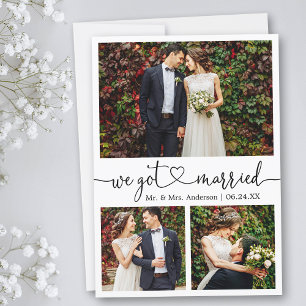 Faire-part Calligraphie Coeur Nous Nous Sommes Mariés 3 Photo