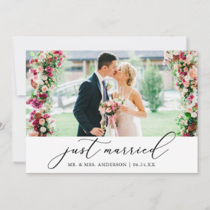 Faire-part Calligraphie minimaliste Juste Marié Photo Mariage