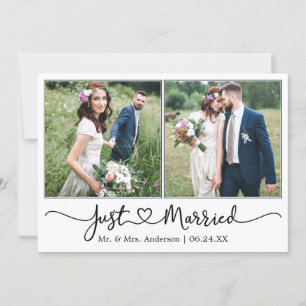 Faire-part Calligraphie moderne Coeur 2 Mariage photo