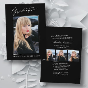 Faire-part Calligraphie moderne Élégante Encre Script 4 Photo