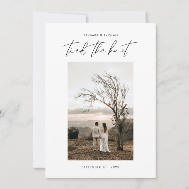 Faire-part Calligraphie moderne Script Elopement photo (Devant)