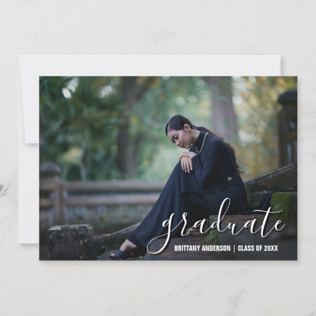 Faire-part Calligraphie Moderne Tendance Collage Photo 4 Dipl (Devant)