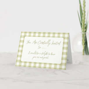 Faire-part Campagne française Gingham de prairie - carreaux v