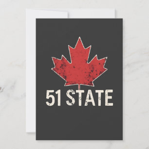 Faire-part Canada 51e État Trump Drapeau américain et canadie