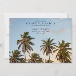 Faire-part Cancun Mexico Palm Tree Beach Enregistrer les date