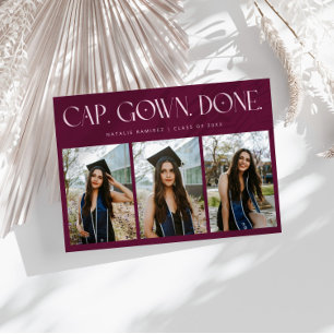 Faire-part Cap. Robe. Terminé. Multi Photo Cranberry Remise d