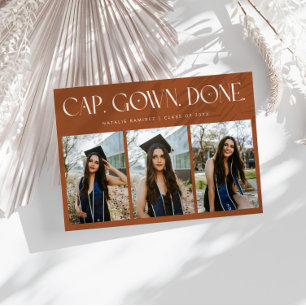 Faire-part Cap. Robe. Terminé. Multi Photo Terracotta Remise